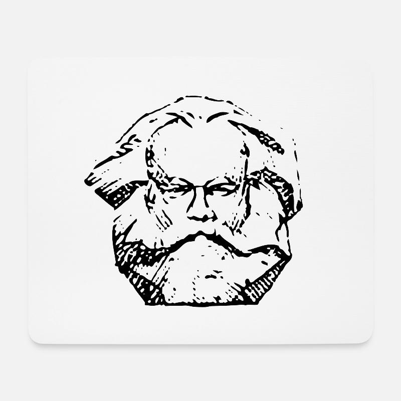 Karl Marx | Abstraktes Distressed Gesichtsdesign - Mousepad (Querformat) - Weiß