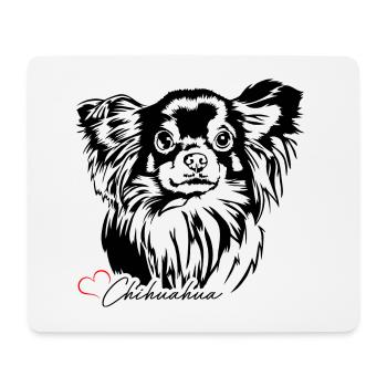 Langhaar Chihuahua Hundeportrait Hunde Wilsigns - Mousepad (Querformat) - Weiß - Vorne