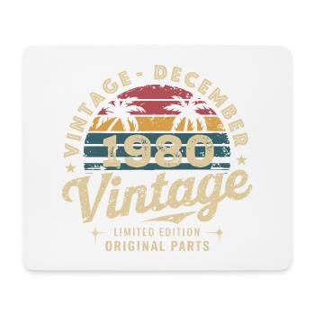 Vintage Dezember 1980 – Retro Beach & Surf Style - Mousepad (Querformat) - Weiß - Vorne