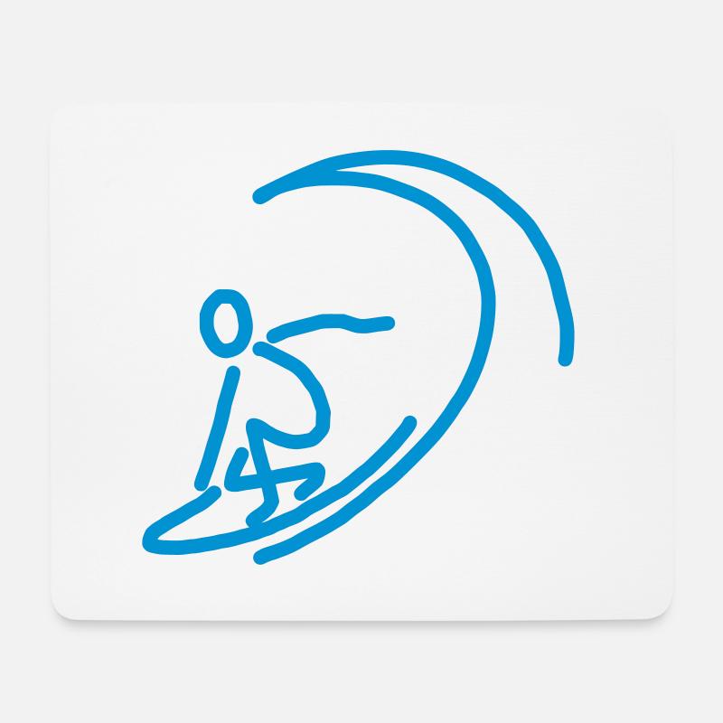 iYpsilon Surfer Welle 2 - Mousepad (Querformat) - Weiß