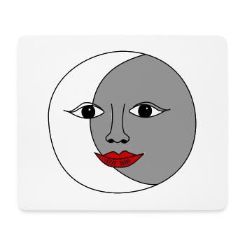 Soleil et lune - Tapis de souris (format paysage) - blanc - Devant