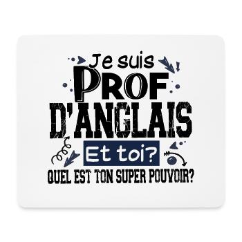 Prof Anglais Professeur English Teacher Collège - Tapis de souris (format paysage) - blanc - Devant