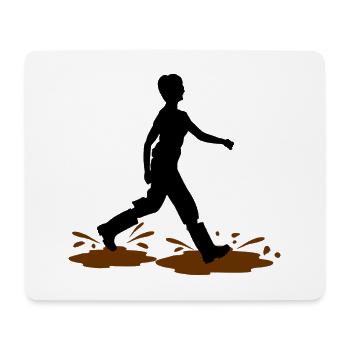 Femme Wadloper – Aventure dans la boue - Tapis de souris (format paysage) - blanc - Devant