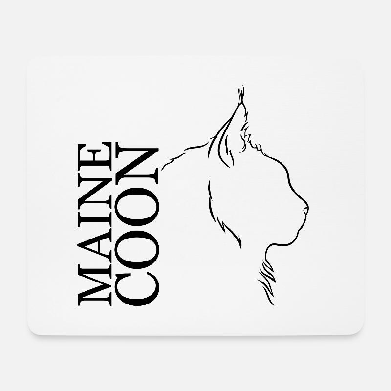 Maine Coon Profil Katzen Katze Wilsigns - Mousepad (Querformat) - Weiß