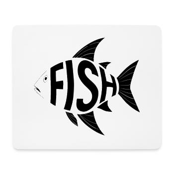 Fisch-Silhouette für Fisch Fans für Fischer - Mousepad (Querformat) - Weiß - Vorne