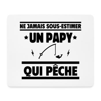 Ne sous-estimez jamais un papy pêcheur - Tapis de souris (format paysage) - blanc - Devant