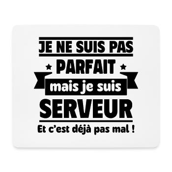 Je ne suis pas parfait, mais je suis serveur - Tapis de souris (format paysage) - blanc - Devant