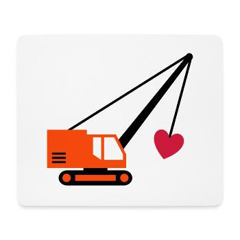 ★ Les couleurs de conception peuvent être modifiées ★ Dragline avec un cœur - Tapis de souris (format paysage) - blanc - Devant