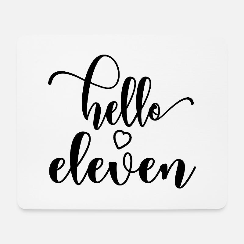 Hello Eleven - Süßes Geschenk zum 11. Geburtstag für Mädchen - Mousepad (Querformat) - Weiß