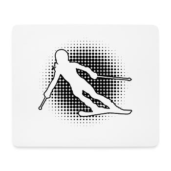 Skier Ski Stunt Ski Men Women Winter Sports - Mouse Pad (horizontal) - white - Front