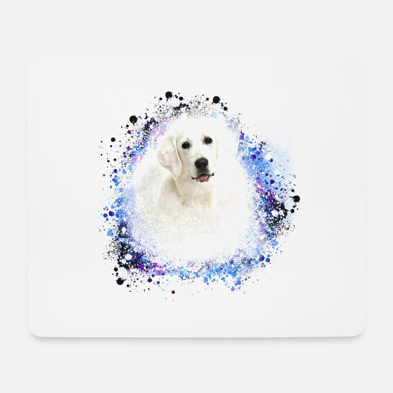hund,Kuvas,labrador,Graffiti ,Malerei, blau - Mousepad (Querformat) - Weiß