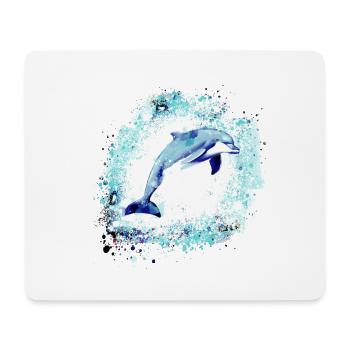 Delfin, graffiti, malerei,blau,fisch, - Mousepad (Querformat) - Weiß - Vorne