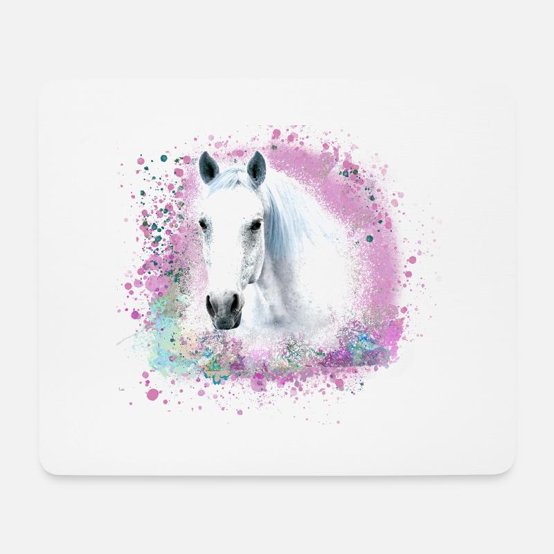 pferd ,schimmel ,graffiti , malerei,weisses pferd - Mousepad (Querformat) - Weiß