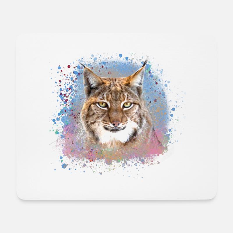wildkatze,luchs,rosa,graffiti,malerei,katze - Mousepad (Querformat) - Weiß