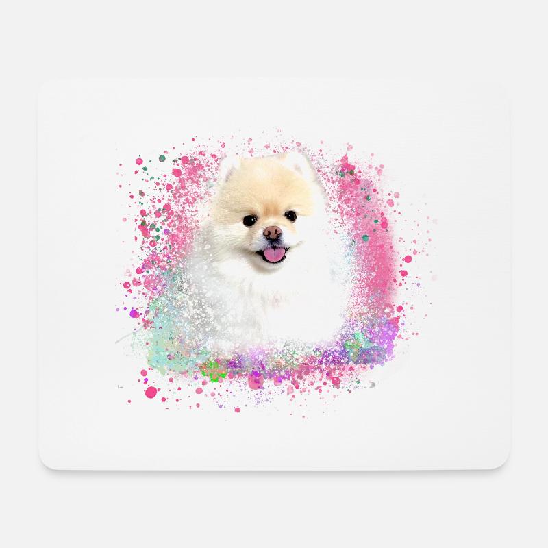 pomerian,zwergspitz ,spitz,hund, Graffiti ,Malerei - Mousepad (Querformat) - Weiß