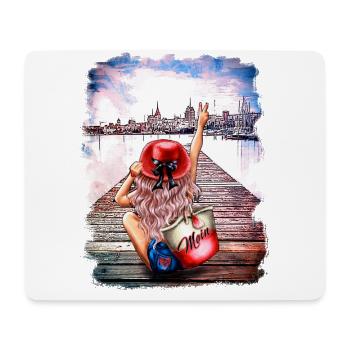 Rostocker Skyline Gehlsdorf Frau blond - Mousepad (Querformat) - Weiß - Vorne