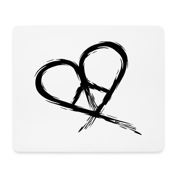 Peace Symbol Hippie coeur paix Liberté Amour - Tapis de souris (format paysage) - blanc - Devant
