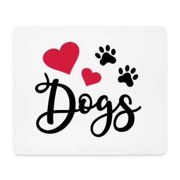chien coeur patte de chien amoureux des chiens - Tapis de souris (format paysage) - blanc - Devant