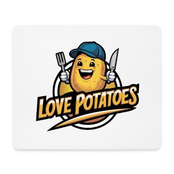 Funny Potato with Baseball Cap Vegan Vegetarian - Mouse Pad (horizontal) - white - Front