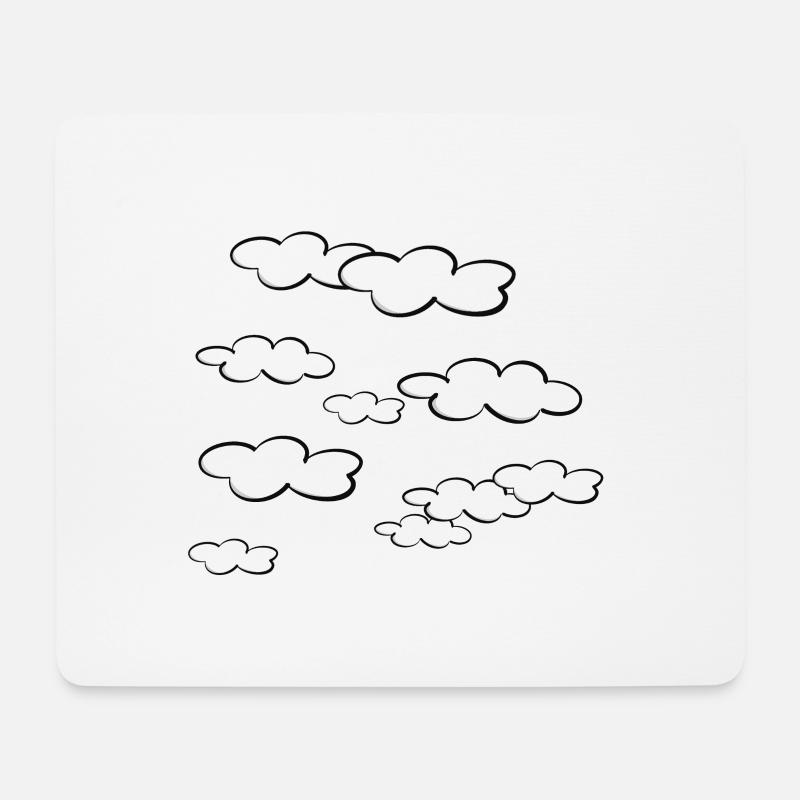Wolken - Mousepad (Querformat) - Weiß