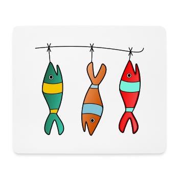 SARDINE. FISCH. APRILSCHERZ. OSTERN. OZEAN - Mousepad (Querformat) - Weiß - Vorne