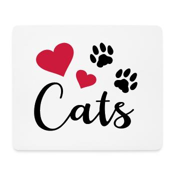 Chat amour patte coeur patte de chat amour félin - Tapis de souris (format paysage) - blanc - Devant