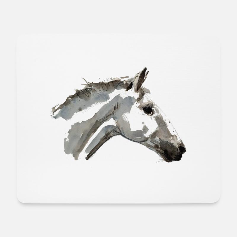 Cheval espagnol - Tapis de souris (format paysage) - blanc