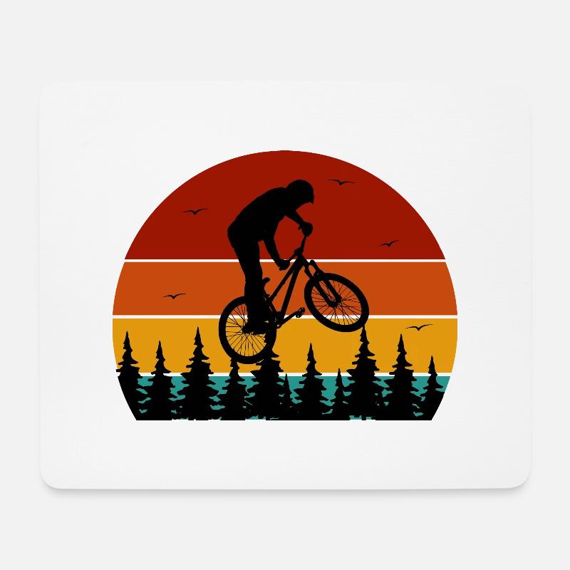 Descente de vélo de montagne - Tapis de souris (format paysage) - blanc
