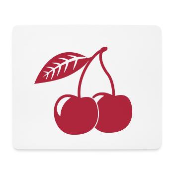 Kirschen, 1fb - Mousepad (Querformat) - Weiß - Vorne