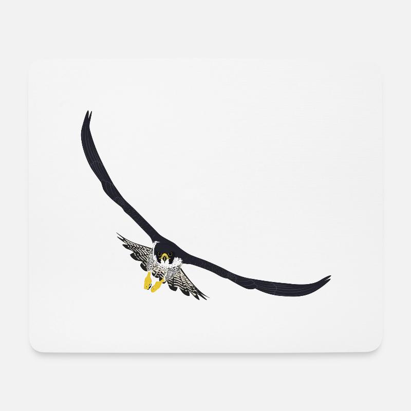 Wanderfalke Falke Peregrine Falcon - Mousepad (Querformat) - Weiß
