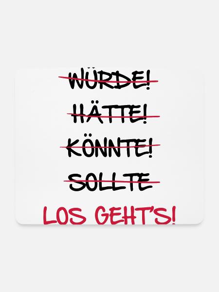 Los Gehts Startschuss Spruch - Mousepad (Querformat) - Weiß