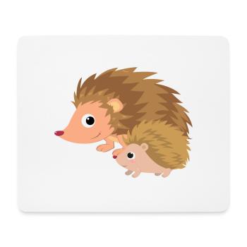 Igel mit Igelbaby - Mousepad (Querformat) - Weiß - Vorne