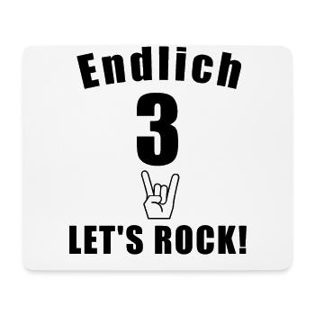 Endlich 3 - Let_s rock. Dritter Geburtstag Kind Ju - Mousepad (Querformat) - Weiß - Vorne