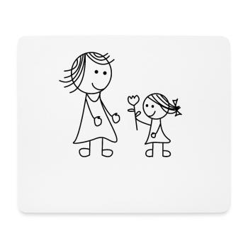 Maman MamanMa mère Fleur Fille Enfant Merci - Tapis de souris (format paysage) - blanc - Devant