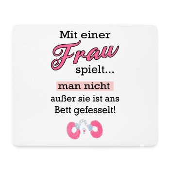 Sex Spielzeug Handschellen Bett Sexspiel - Mousepad (Querformat) - Weiß - Vorne