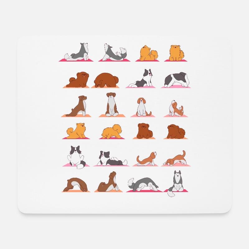 Hundeyoga, Entspannung und Meditation mit Hund - Mousepad (Querformat) - Weiß