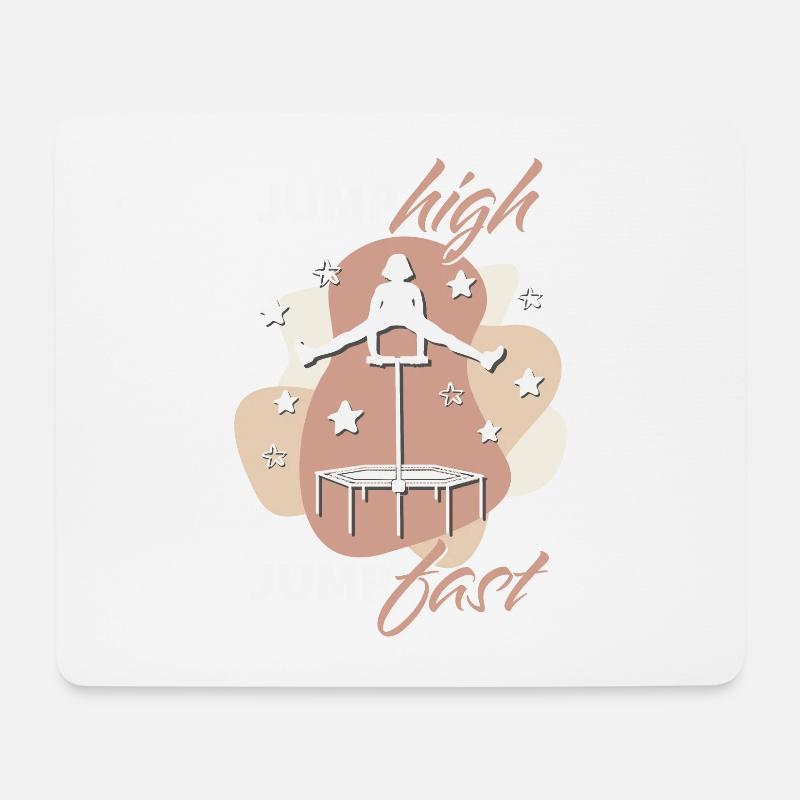 Jump high, jump fast, Jumping Fitness - Mousepad (Querformat) - Weiß