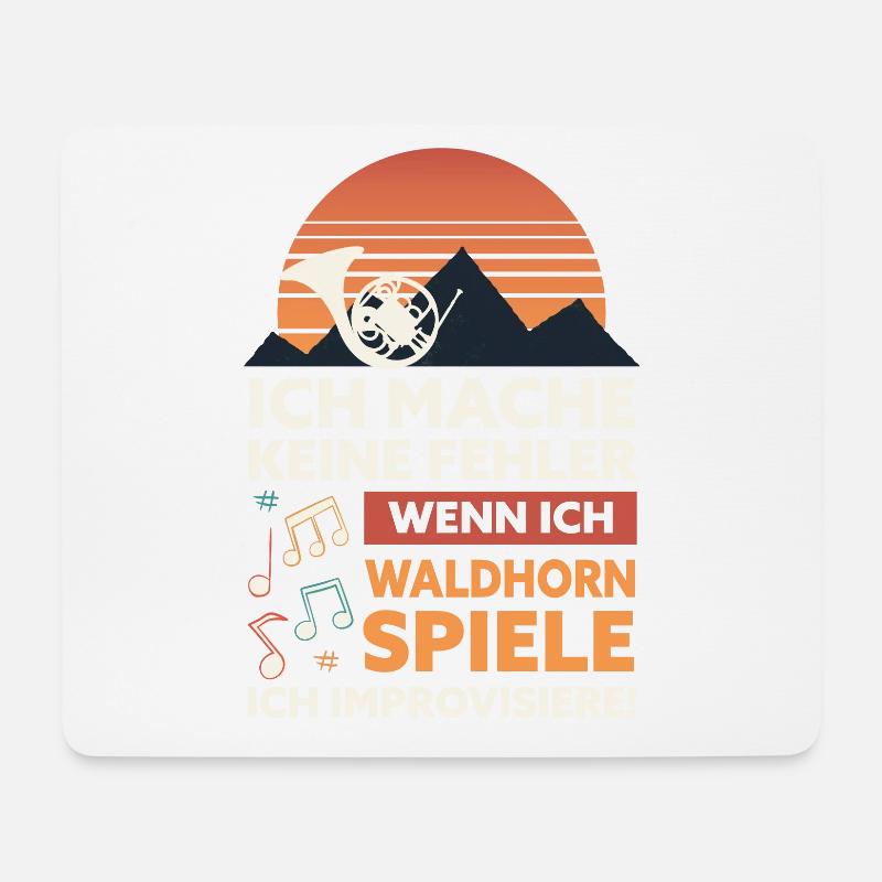 Ich mache keine Fehler, wenn ich Waldhorn spiele - Mousepad (Querformat) - Weiß