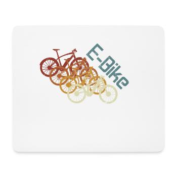 E-Bike, E-MTB, Retro Sunset E-Biker - Mouse Pad (horizontal) - white - Front