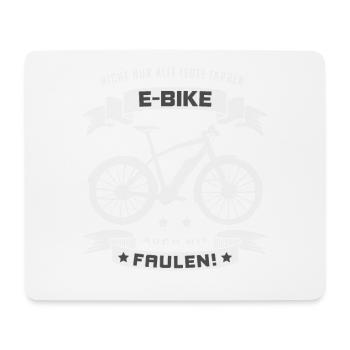 E-Bike, E-MTB, E-Bike für Faule - Mousepad (Querformat) - Weiß - Vorne