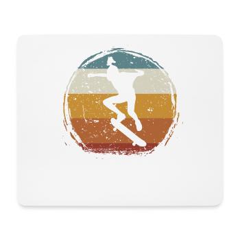 Retro vintage Skateboard Mädchen - Mousepad (Querformat) - Weiß - Vorne