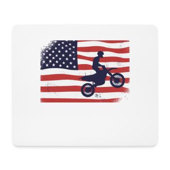 American Flag Motocross - Mouse Pad (horizontal) - white - Front