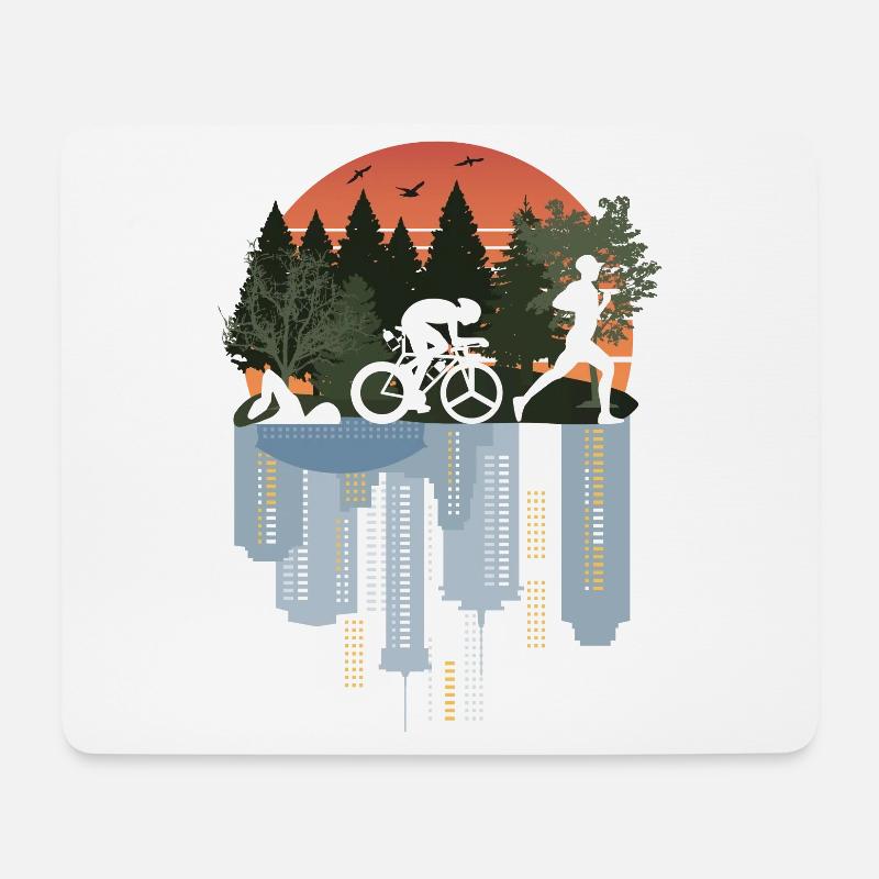 Triathlon, wundervolle Natur - Mousepad (Querformat) - Weiß
