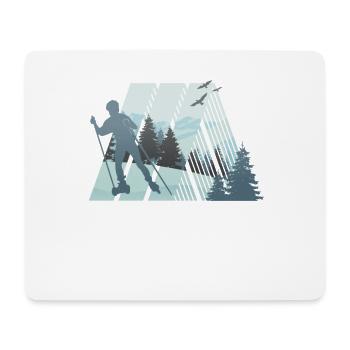 Nordic Skating, wundervolle Natur - Mousepad (Querformat) - Weiß - Vorne