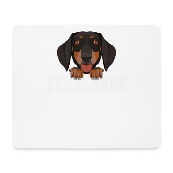 Lächelnder Dackel - Mousepad (Querformat) - Weiß - Vorne