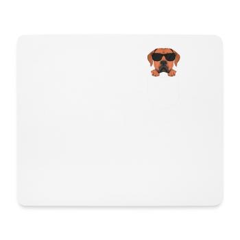 Rhodesian Ridgeback in der Brusttasche - Mousepad (Querformat) - Weiß - Vorne