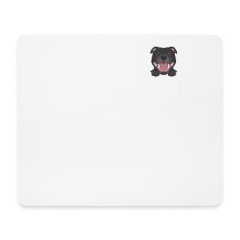 Staffordshire Bullterrier in der Brusttasche - Mousepad (Querformat) - Weiß - Vorne