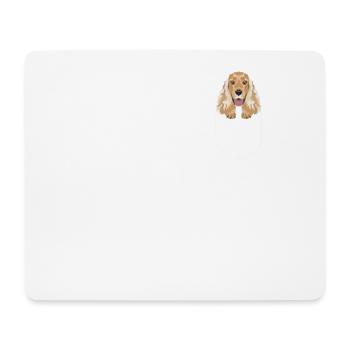 English Cocker Spaniel in der Brusttasche - Mousepad (Querformat) - Weiß - Vorne
