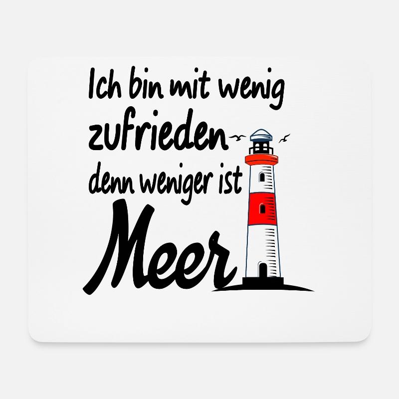 Meer Ostsee Nordsee Spruch Strand Leuchtturm - Mousepad (Querformat) - Weiß