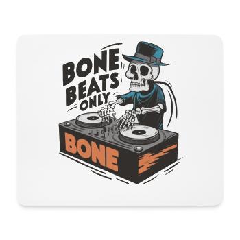 Bone Beats Only Vintage Skeleton DJ Mixing Musik - Mousepad (Querformat) - Weiß - Vorne
